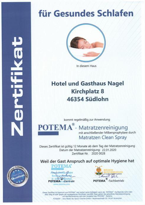 Certificate for healthy sleep.