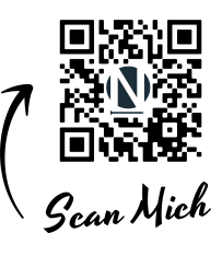 Photo shows a QR Code with text "scan me"